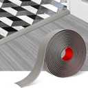 Floor Transition Strip Self Adhesive Floor Cover Strips Laminate 2" Wide Vinyl Flat Divider Transitions Elegant Wood Grain Design (5cm, 3.3Ft, Gray)