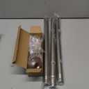 Zeerobee Curtain Rods for Windows 32 to 48, 1 Inch Industrial Wrap Around Brushed Nickel Curtain Rod, Indoor/Outdoor Room Divider Adjustable Drapery Pole, 32"-48"