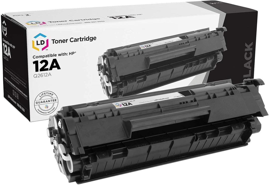 LD Products 12A Toner Cartridge Replacement for HP 12A Q2612A Works with HP Laserjet 1020 1022 1012 1010 1015 1018 1022n 1022NW 3015 3030 3020 3050 3052 3055 M1005 M1319 M1319F Printer (1 Black)