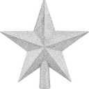 Leuceiy Christmas Tree Topper 10 Inch,Glitter Christmas Ornaments Star Xmas Decoration on Tree for Holiday Ornament or Home Decor(Silver)