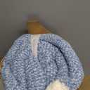 Snuggle Sac Blue Bedding Blanket Twin Size for Bed and Sofa, Reversible Super Soft Blankets Warm Cozy Knit Blankets Fuzzy Plush for Couch, Living Room, Blue, 60x80 inches