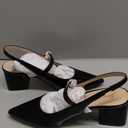 GENSHUO Women’s Slingback Chunky Heels 2.36 Inch Closed Pointed Toe Mary Jane Pumps Low Block Heels for Women Classic Comfort Party Daily Office Shoes 
Size 8.5