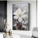 Hand Painted Flower Canvas Wall Art for Living Room-Large 3D Textured Oil Painting for Bedroom-Framed Modern Artwork for Office Kithen Home Decoration Ready to Hand 28x40inches