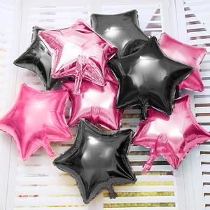Star-Shaped Balloons, 4 PCS, Black And Pink