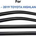 Window Visors Rain Guards for 2014 2015 2016 2017 2018 2019 Toyota Highlander, Out-Channel Window Vent Wind Deflectors Visors Shades for 14-19 Highlander