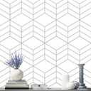 Pack of 2, LiKiLiKi Modern Geometric Peel and Stick Wallpaper 17.3''118'' Self Adhesive Boho Contact Paper Light Gray Removable Decorative for Drawer Shelf Cabinets Decor Vinyl