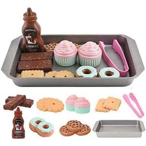 Elitoky Cookie Play Food Set, Play Food for Kids Kitchen - Play Kitchen Accessories - Play Baking Cookies and Cupcakes Plastic Toy Food for Pretend Play, Kids Toddler Childrens Birthday Gifts