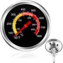 Hiorucet Grill Thermometer Grill Temperature Gauge Smoker Thermometer Charcoal Grill Pit Heat Indicator for Meat Cooking Beef Pork Lamb, 2 3/8 Inch Smoker Temperature Gauge with Fahrenheit (2 3/8 inch large dial)