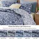 BLOOMHAVEN Quilt Set Queen Size, Oxford Blue Floral Quilt Sets, Reversible Bedspread Lightweight and Breathable for All Seasons, Soft Quilted Bedspread with 2 Pillow Shams
