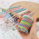 2 x 2 Rolls of Rainbow Elastic String for Bracelets, 200m Stretchy Colorful Thread for Jewelry Making, Colored Stretch Cord / String for DIY Bracelets