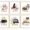 Magical Girls Room Wall Art Decor,Watercolor Magic Book Owl Letter Wall Art Prints,Motivational Saying Be Kind&Be Honest Posters for Baby Kids Room Decor Home Decoration,Set of