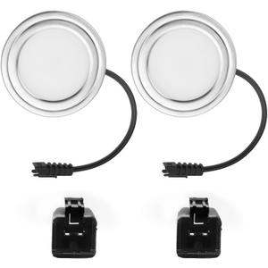 2 Pack 12V DC 1.5W Range Hood Lights with SM Socket Male Head Round 68mm 6500K Plastic, Hole Closet Stove LED Light Recessed, Bright White Kitchen Range Hood Light Bulbs Replacement (SM Socket Round)