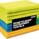 VIKING Microfiber Cloth for Car or Home 10 Pack, Edgeless Towel for Interior and Exterior Car Detailing, Multi-Purpose, Reusable Towels, Assorted, 12 Inch x 16 Inch