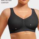 FeelinGirl Bras for Women No Underwire Seamless Smooth Bralette Full Coverage Comfy Everyday Bras with Wide Straps (Black, XL)