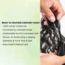 Miracle Knots Hair, Feather Crochet Human Hair, Deep Wave Bundles for Black Women Pre-Separated Feather Human Hair Crochet Wavy Invisible Crochet Hair Extensions Natural Black, 18 Inch-100g