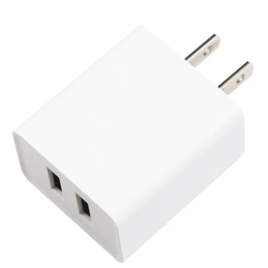 USB Wall Charger Block with 2 USB Outputs 12 Watts 2.5 Amps White