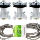 54" Deck Rebuild Kit Fits for Craftsman/Husqvarna LGT2654 YTH2454, Includes 3 Spindle 187292 192870 532192870, 3 Pulleys 153535 173436 532173436, 148" Belt 196103