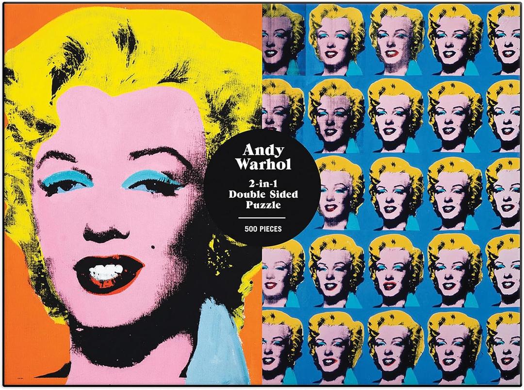 Galison Warhol Marilyn 500 Piece Double Sided Puzzle, Multicolor
