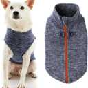 Gooby Zip Up Fleece Dog Sweater - Gray Wash, Small - Warm Pullover Fleece Step-in Dog Jacket with Dual D Ring Leash - Winter Small Dog Sweater - Dog Clothes for Small Dogs Boy and Medium Dogs (Small chest (~13.5"))
