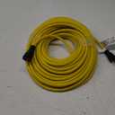 Indoor Outdoor Extension Cord Weatherproof with Lighted End, UL Listed, 12 Gauge 100FT Yellow 3 Prong Heavy Duty, 12/3 SJTW 15A Power Cord for Outdoor Lights, Lawn. 100' 14/3 YELLOW EXT Cord W/Lok ECPL511735