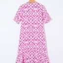 Dokotoo Women Boho Summer Dress 2024 Frill Short Sleeve Tassel V Neck Ruffle Flowy A-Line Maxi Dresses (M)