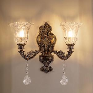 Wellmet 2-Lights Bronze Wall Sconce, Retro Wall Light, Bathroom Vanity Wall Lamp, Wall Light Fixtures for Living Room, Bedroom, Hallway, Bathroom, Stairway, W-18in (Bulb not Include), 18.1 inches x 8.9 inches x 12.4 inches