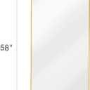 58"x18" Arched Full Length Mirror - Floor Standing or Wall Mounted with Stand, Aluminum Frame & Shatter-Proof Glass, Gold Freestanding Mirror for Bedroom, Living Room, Entryway Decor
