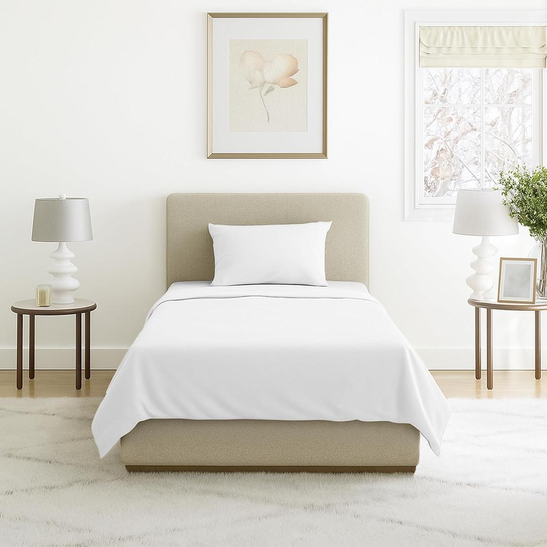 Lavish Home Brushed Microfiber Sheet Set, Twin, White