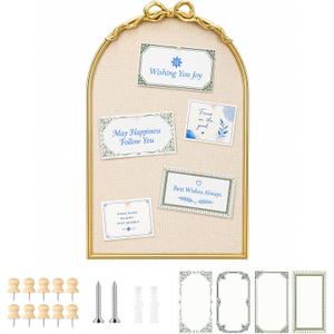 OWLKELA Cork Board, 24.6 x 15.7 Inch, Gold Framed, 24" x 36"