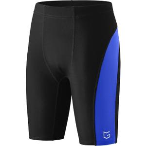 G Gradual Boys Swim Jammers Youth Competitive Swim Team Trunks Quick Dry Stretch Racing Swimsuit Swimming Shorts for Boy (Black/Blue), L