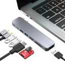 BHHB USB C Hub Adapter for MacBook Pro Air Docking Station 8-in-2 for Mac Book Accessories Dongle 4K@30Hz HDMI, Thunderbolt 4/3, USB 3.0, SD/TF, USBC Dock Multiport Adapter for Mac M5 M4 M3 M2 M1 (Silvery)