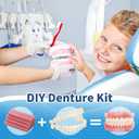 DIY Denture Temporary Veneers Kit for Women and Men, Upper and Lower Tooth Replacement Kit, Nature and Comfortable (1 Count (Pack of 1)