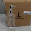 Refillable Clear Soap Dispenser Bottles with Pump, 16 oz (3 Pack) | BPA-Free Plastic Boston Round Containers for Hand Soap, Lotion, Shampoo, Kitchen & Bath