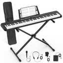 88 Key Digital Piano, Electronic Keyboard Piano with Music Stand, Power Supply, Sustain Pedal, Stand, Bluetooth, MIDI, for Beginner Professional at Home, Stage