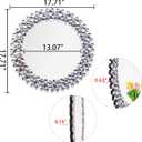 SHYFOY 18" Round Mirrors for Wall Decor Crystal Decorative Mirrors Jeweled Accent Mirror for Living Room Silver Modern Mirror for Entryway Hallway