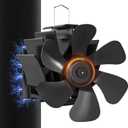 Wood Stove Fan with Magnet: Fireplace Fan for Wood Burning Stoves, Heat Powered Pipe Fireplace Fan Quiet Warm Air Circulation for Log Burner/Camping Hot Tent Stove (Stick on Chimney Tube, 6-Blades)