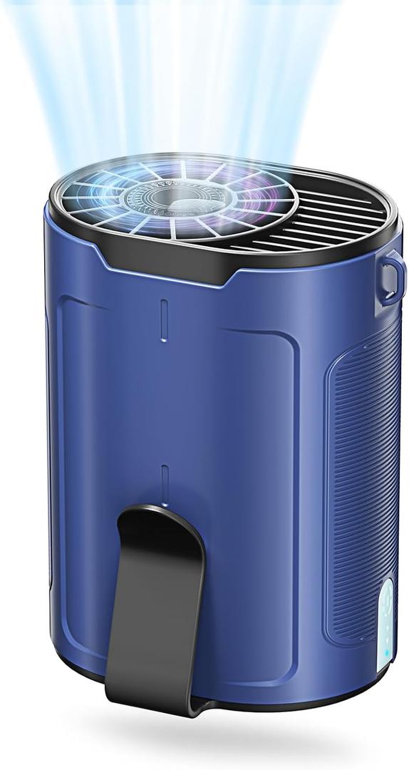 Portable Waist Fan, Shirt Fans Rechargeable with 25H Battery Life, 4 Speed Powerful Belt Fan with 6600 RPM Personal Cool Clip Fans Under Shirt for Men Women Farm Work Outdoor Hiking - Blue