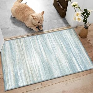 Nafall 2x3 Small Bathroom Rug-Blue Modern Abstract Washable Kitchen Area Rug, Non-Slip Throw Door Mat Rug for Entryway,Bedroom, Laundry Room,Home Decor