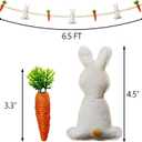 6.5FT Easter Decorations Bunny Carrot Garland - Handmade Felt Bunny Carrot Spring Garland Decoration for Mantle Fireplace Wall - Rustic Hanging Easter Banner for Inside Home Farmhouse Indoor Decor