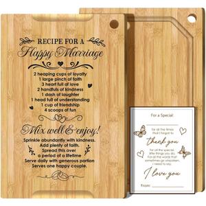 Wedding Gifts for Newlyweds & Couples 2026 - Retro Bamboo Cutting Board for Wedding Gift - Clever Bridal Shower Gifts for Bride and Groom, Cool Engagement Gift for Bridal Shower Decorations