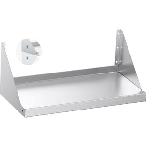 Stainless Steel Shelf with Reversible Brackets,12"x24"