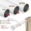 White Curtain Rods for Windows 48 to 93 - 5/8 Inch Heavy Duty Metal Curtain Rods Set - Rustic Farmhouse Drapery Rods with Brackets - Matte