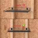 4 Pack Garage Wall Shelf, Garage Wall Mounted Shelving, Heavy Duty Floating Shelves With 8 Hooks, Loads 180 LBS Black Wall Shelves Mesh Storage Rack for Office, Basement, Wall Cabinet and Kitchen