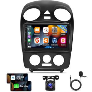[2GB+64GB] Car Radio for Volkswagen VW Beetle 2004-2010, 9 inches Android 13 Touch Screen Stereo, Car play /Android Auto/Hi-Fi Audio/1080P/Bluetooth/SWC + AHD Backup Camera