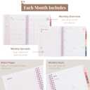 2 x Rileys Academic Planner 2025-2026, Daily, Weekly & Monthly Planner, July 2025 - June 2026, Student Notes Pages, Twin-Wire Binding, Weekly Agenda for School & Work (8 x 6-Inches, Pink, Diagonal)