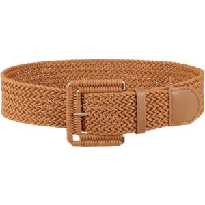 JASGOOD Women Wide Woven Belt for Dresses Rattan Waist Belt Braided Boho Belt with Square Buckle, Size: Fit Waist Size 38-42inch