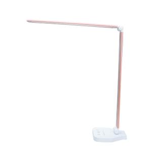 White crown LED Desk Lamp Dimmable Table Lamp Reading Lamp with USB Charging Port, 5 Lighting Modes, Sensitive Control, 30/60 Minutes Auto-Off Timer, Eye-Caring Office Lamp (Pink)