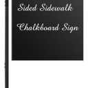 Chalkboard Sign with Metal Base 18 x 43 Double Sided Hanging Sidewalk Chalk Sign Message Hanging Chalkboard Sign Menu Sandwich Board Signs Outdoor for Restaurant, Business, Cafe, Wedding