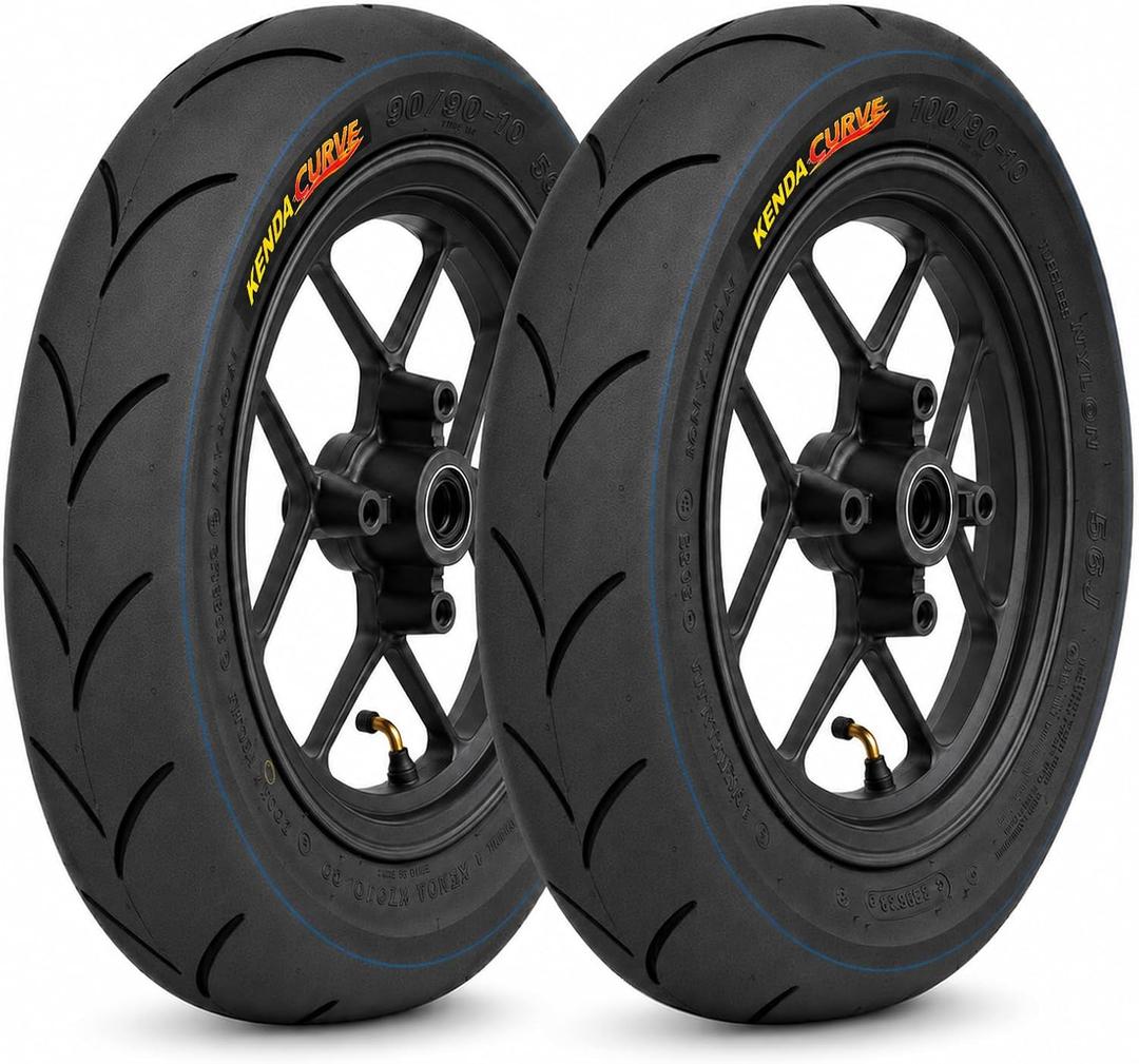 10 Inch Supermoto Wheels Set: 90/90-10 Front & 100/90-10 Rear Mini Emoto Wheels, Fits ETM Rtr (Wheels only)