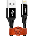 AGVEE 3.3ft for iPhone Charging Cable, Reinforced End Tip, Braided Fast OEM USB Charger Wire Data Cord for iPhone 11 10 8 7 6S 6, iPad iPod iOS Case Friendly, Black 